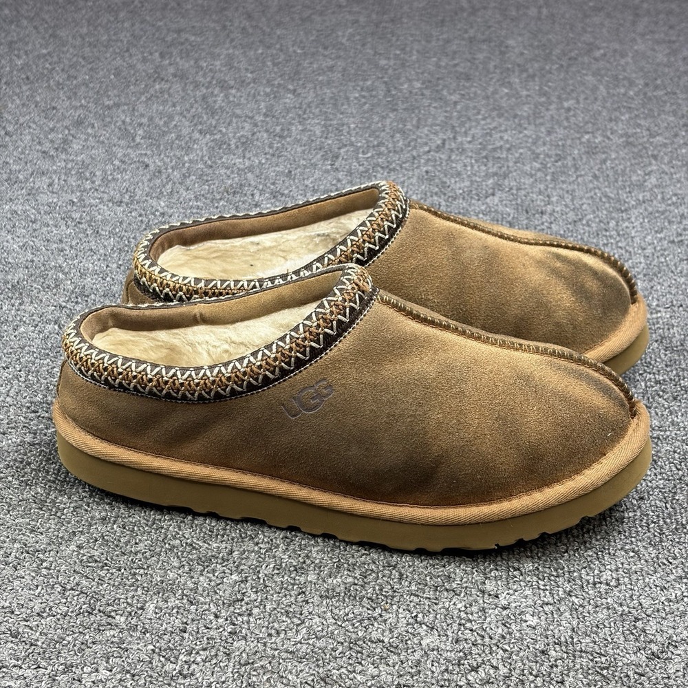 UGG Tasman Chestnut Suede Slip On Slippers Sheepskin Lined Men's US 9 5950